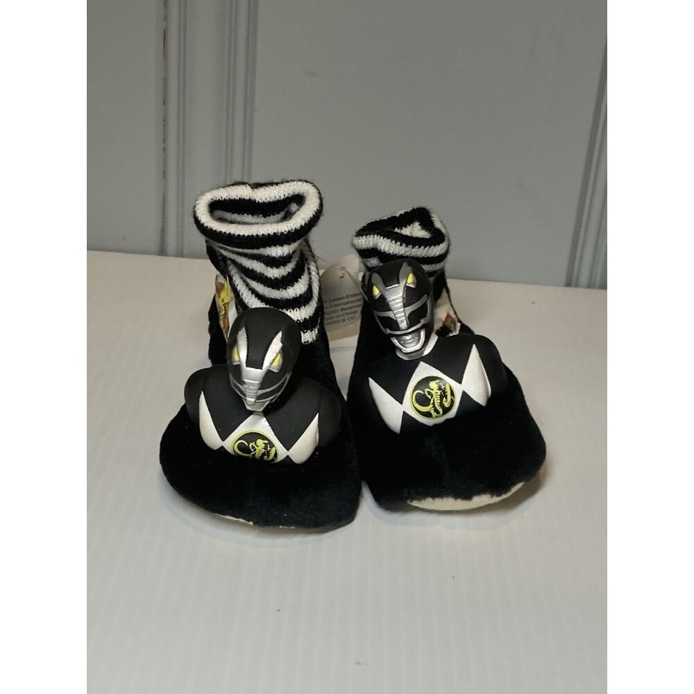 Vintage 1994 Power Ranger Slippers Booties Kids Sz S 5-6 Saban Black NWT NOS